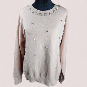 ON TWELFTH | NWT Coquette Bow Sequin Pastel Pink Soft Girl Pullover Sweater | L